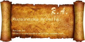 Ruzsinszky Ariella névjegykártya